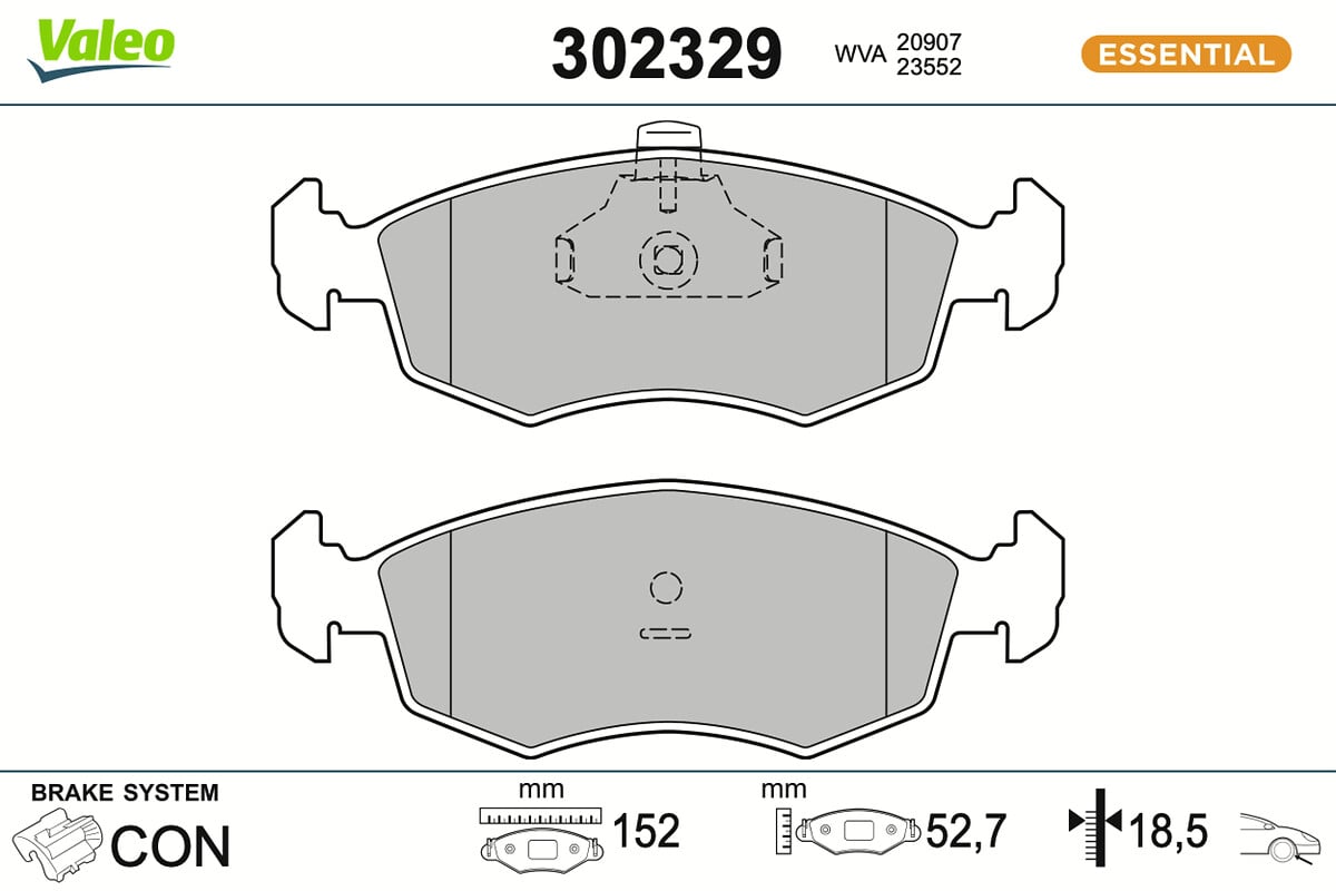 Jeu de 4 plaquettes de frein VALEO ref. 302329